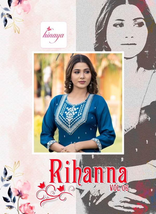 Hinaya Rihanna Vol 6 Regular Wear Kurti With Bottom Collection